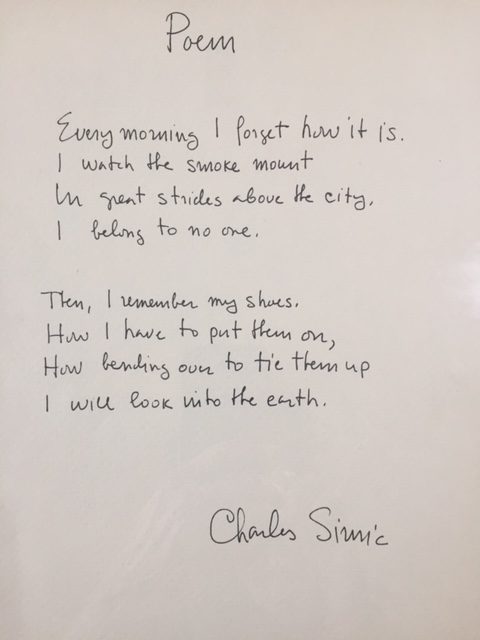 my shoes charles simic